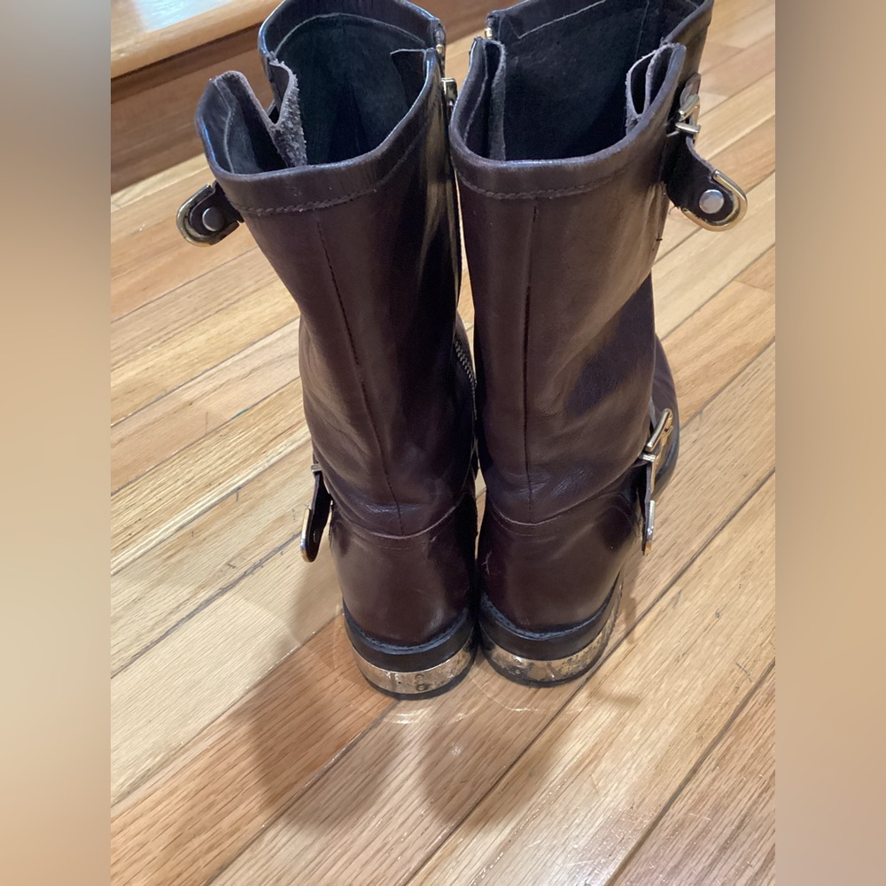 Dark Brown Leather Boots, made in Spain, size 37 - Picture 3 of 10